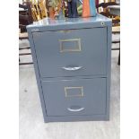 A Sheer Pride grey painted metal two drawer filing cabinet,