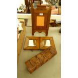 Wooden collectables: to include an early 20thC carved oak picture frame,