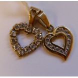 Two similar 9ct gold cubic zirconia set,