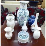 Decorative ceramics: to include a late 19thC Chinese porcelain ginger jar and cover,