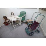 'Vintage' childrens toys: to include a 1950s Millers Midget wrought metal dolls pram CS