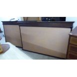 A pair of modern mahogany finished notice boards,