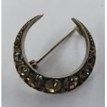 A Victorian silver and paste crescent brooch 11