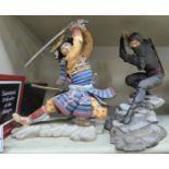 Two Franklin Mint porcelain figures 'Ninja' and 'Samurai' 9.