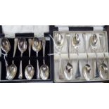 A set of six George III silver Old English pattern teaspoons cased;