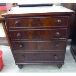 A late Victorian mahogany night commode, fashioned as a four drawer dressing chest,