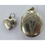 Two dissimilar white metal lockets, viz.