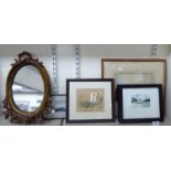 Pictures and mirrors: to include Jim Horner - Mount Arrowsmith watercolour bears a signature &