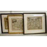 Three late 18th/early 19thC Thomas Kitchin coloured county maps, viz.