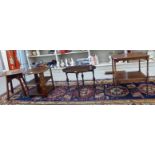 Small furniture: to include a 1930s oak two tier book table,
