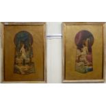 Zatzka - two early 20thC studies of a scantily clad woman in a boudoir,