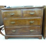 An Edwardian mahogany dressing chest with two short/two long drawers and brass bail handles,
