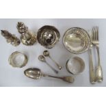 Silver items: to include two napkin rings;