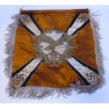 A German Luftwaffe embroidered banner with a tasselled border,