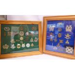 A collection of military badges,