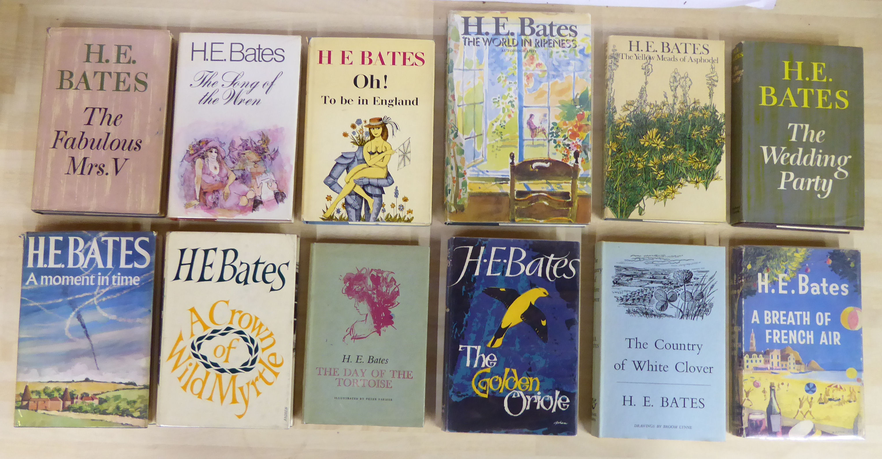 Books: twelve works by HE Bates, First Editions, published in dust covers by Michael Joseph, viz.