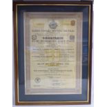 A 1912 Russian Bearer Bond certificate, in the matter of the City of Moscow,