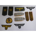 German Army epaulettes and embroidered insignia