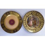 Two late 19th/early 20thC Vienna gilded porcelain plates, viz.