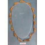 A 9ct gold necklet, framed with pierced and scrolled links,