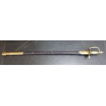 A British military dress sword with a closely woven wire handle,
