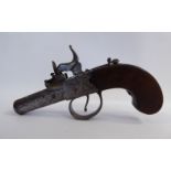 An early/mid 19thC Southall of London percussion action pistol with engraved and inscribed steel
