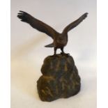 An early 20thC painted cold cast bronze model,