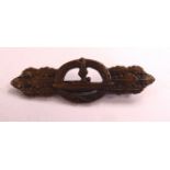 A German Kriegsmarine Submarine clasp, stamped Schwerin,