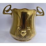 An Art Nouveau WMF brass jardiniere of waisted form,