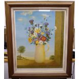 Ghiglion-Gzeen - a study of mixed flowers in a jug Limited Edition 5/10 lithograph bears a pencil