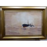 WH Pearson - 'Heavy Weather in the Channel' watercolour bears an inscription & signature 16'' x