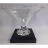 A John Rocha Waterford Crystal vase of flared, tapered design, on a domed pedestal foot 8.5''h 12.