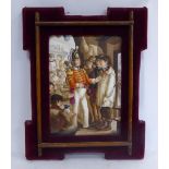A late 19th/early 20thC painted porcelain plaque,