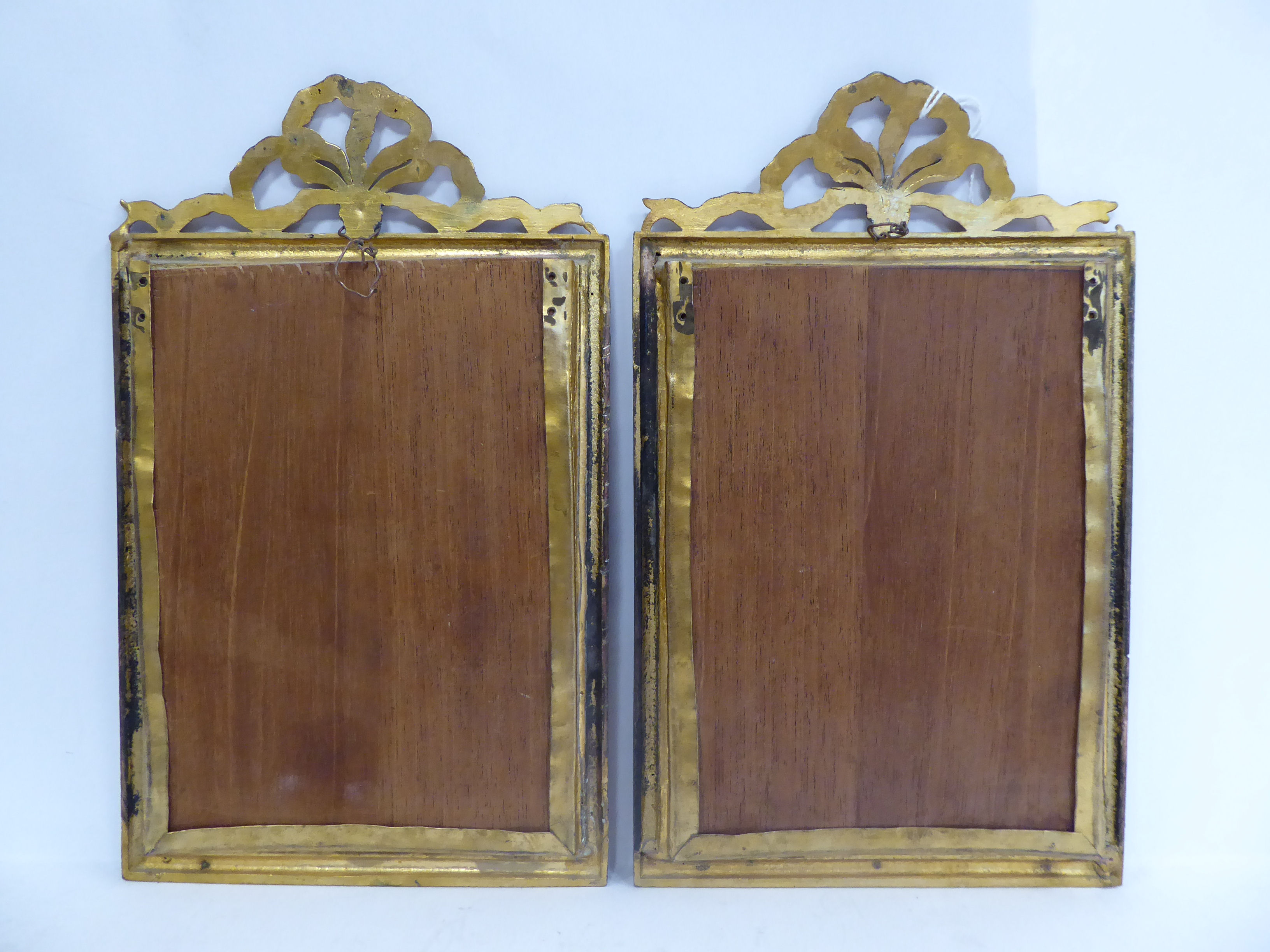 A pair of miniature 17th & 18thC interior domestic scenes 5'' x 3. - Image 4 of 4