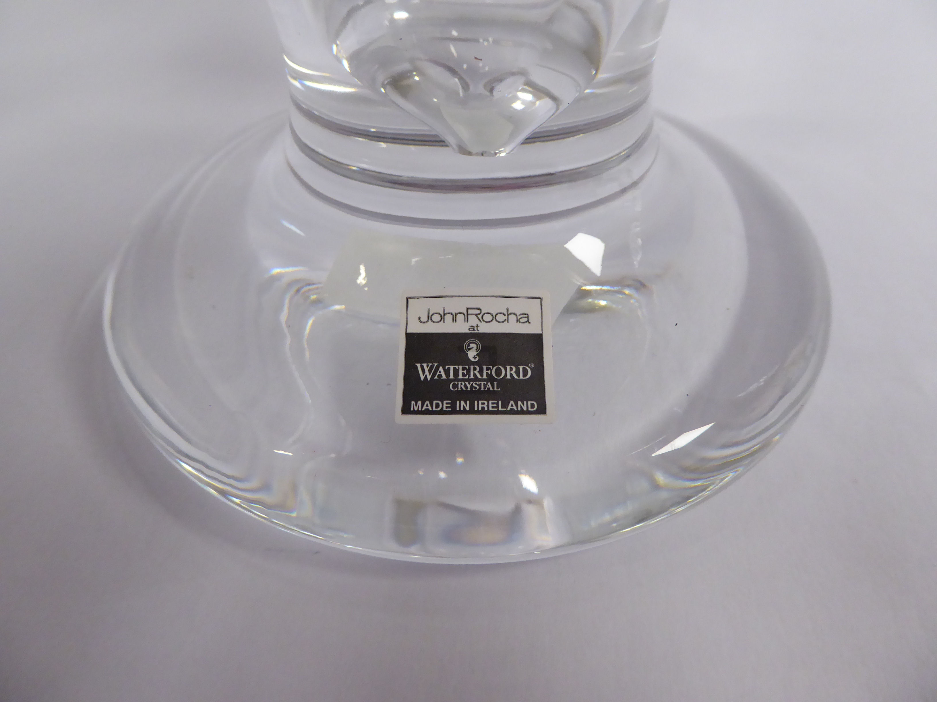 A John Rocha Waterford Crystal vase of flared, tapered design, on a domed pedestal foot 8.5''h 12. - Image 3 of 6