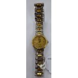 A lady's Longines Flagship bi-coloured steel cased bracelet wristwatch,