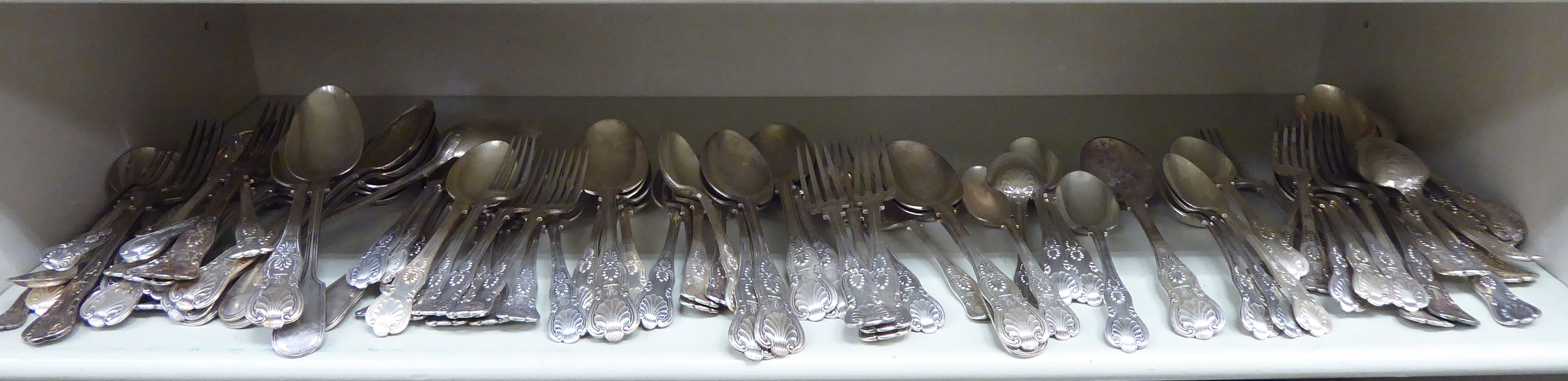 Early 20thC silver plated King's pattern flatware OS3