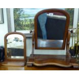 Two similar late Victorian mahogany framed dressing table mirrors 23'' x 18'' and 14''h 11''w