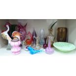 Murano and other decorative glassware: to include fish and bird ornaments various sizes OS4