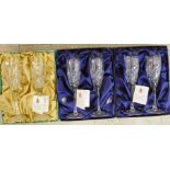 Two pairs of Royal Scot crystal champagne fluted, produced to Celebrate The Queen's Diamond Jubilee,