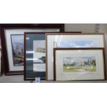 Four framed prints,
