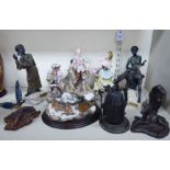 Ceramic and other ornaments: to include a painting composition study,