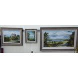 Three works by M Childs - landscapes oil on canvas bearing signatures 30'' x 16'',