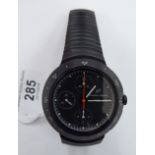 A Porsche Design black composition cased bracelet wristwatch,