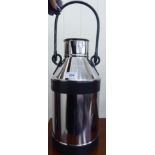 A modern stainless steel and wrought iron milk churn 16''h LSM