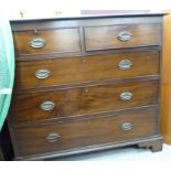 A late Victorian mahogany five drawer dressing chest,