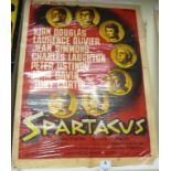 A printed French language film poster advertising The Universal Film Inc 'Spartacus' starring