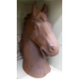 A modern cast iron horses head 18''h CA