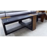 A modern black ash finished and hardwood veneered coffee table,