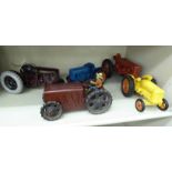 Diecast model vehicles: to include a Tri-ang tinplate clockwork tractor no.